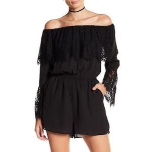 BB Dakota Large Cavell Shorts Romper Black Lace
